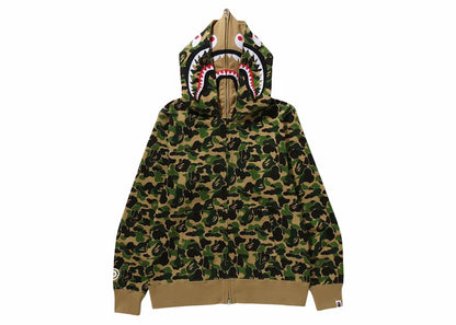 BAPE ABC Camo Double Shark Full Zip Hoodie (FW23) Green
