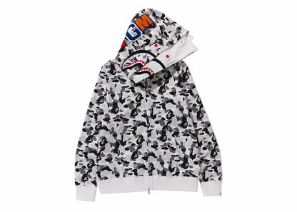 BAPE ABC Camo Double Shark Full Zip Hoodie (FW23) Grey