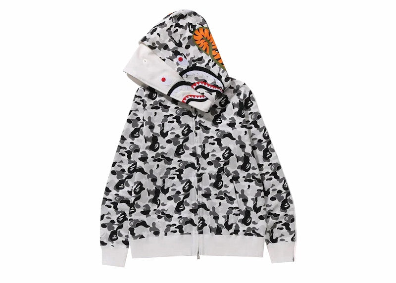 BAPE ABC Camo Double Shark Full Zip Hoodie (FW23) Grey