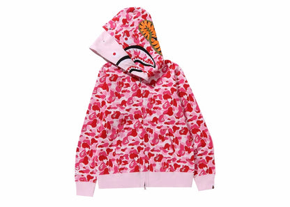 BAPE ABC Camo Double Shark Full Zip Hoodie (FW23) Pink