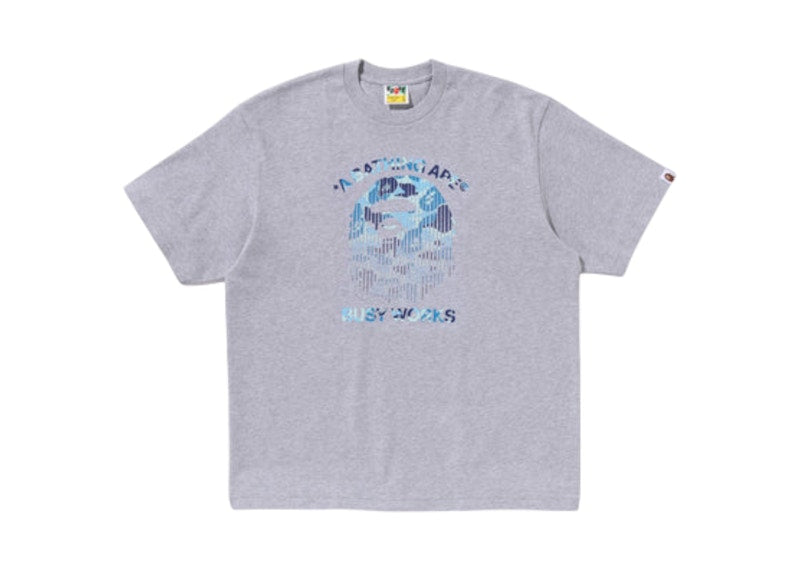BAPE ABC Camo Fade Ape Head Relaxed Fit Tee Gray