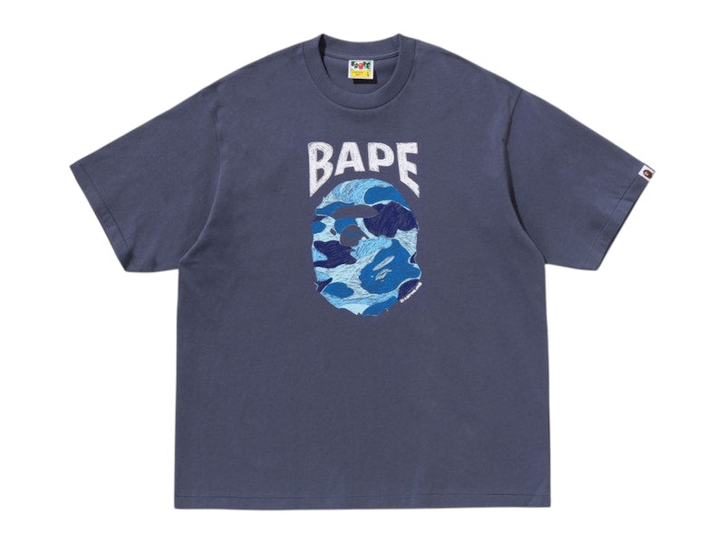 BAPE ABC Camo Hand Draw Ape Head Relaxed Fit Tee Charcoal