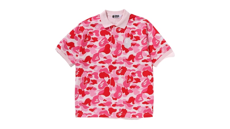 BAPE ABC Camo Large Ape Head Polo Pink
