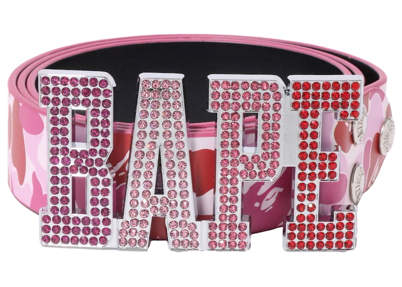 BAPE ABC Camo Leather Belt Pink