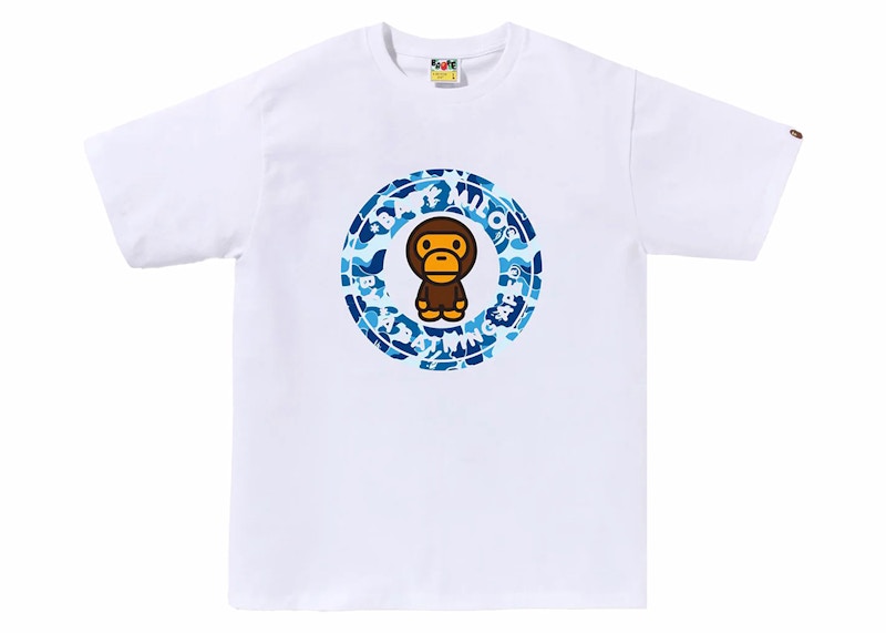 BAPE ABC Camo Milo Busy Works Tee White/Blue