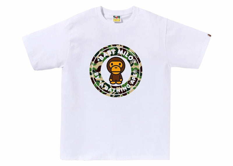 BAPE ABC Camo Milo Busy Works Tee White/Green