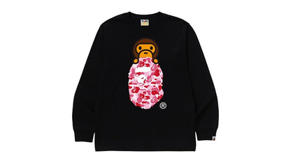 BAPE ABC Camo Milo On Ape Head L/S Tee Black/Blue