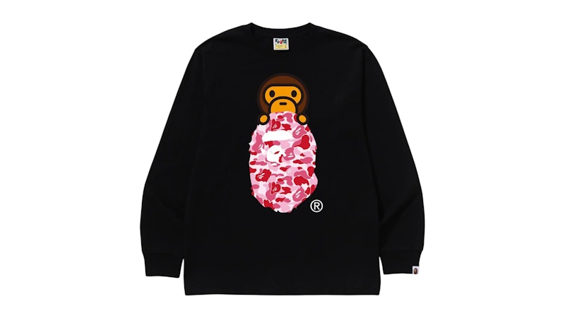 BAPE ABC Camo Milo On Ape Head L/S Tee Black/Blue