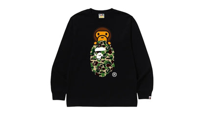 BAPE ABC Camo Milo On Ape Head L/S Tee White/Green