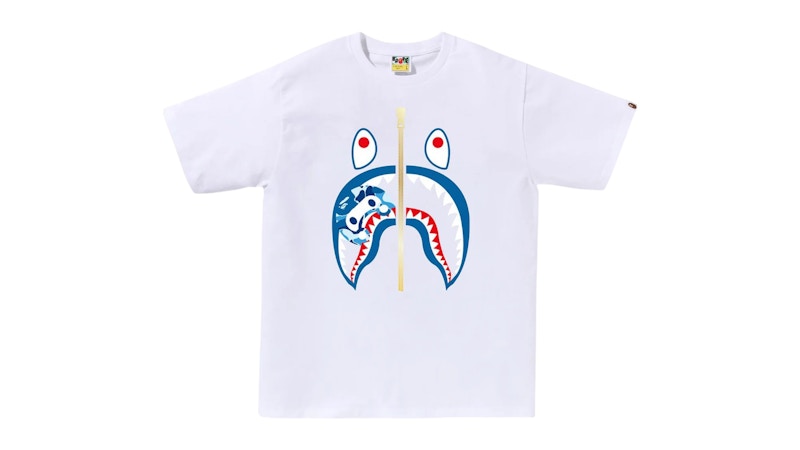 BAPE ABC Camo Milo Shark Tee (SS25) White/Blue