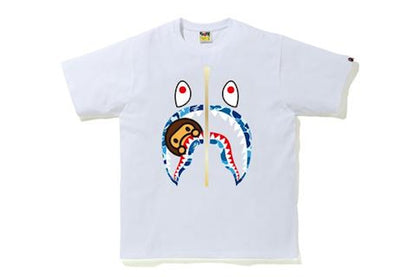 BAPE ABC Camo Milo Shark Tee White/Blue