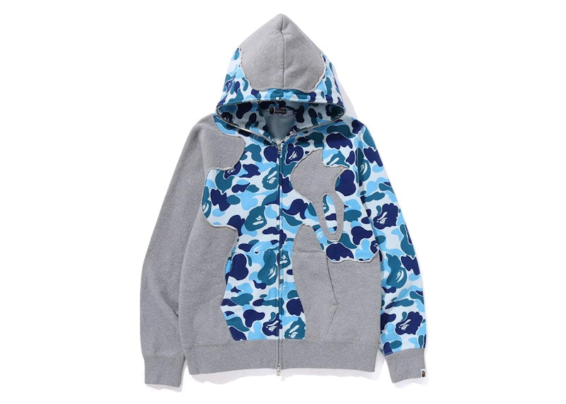 BAPE ABC Camo Patchwork Full Zip Hoodie Blue