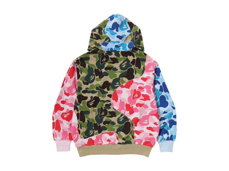 BAPE ABC Camo Patchwork Relaxed Fit Zip Hoodie Multicolor