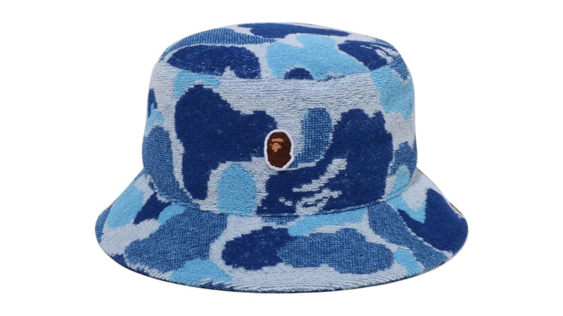 BAPE ABC Camo Pile Jacquard Bucket Hat Blue