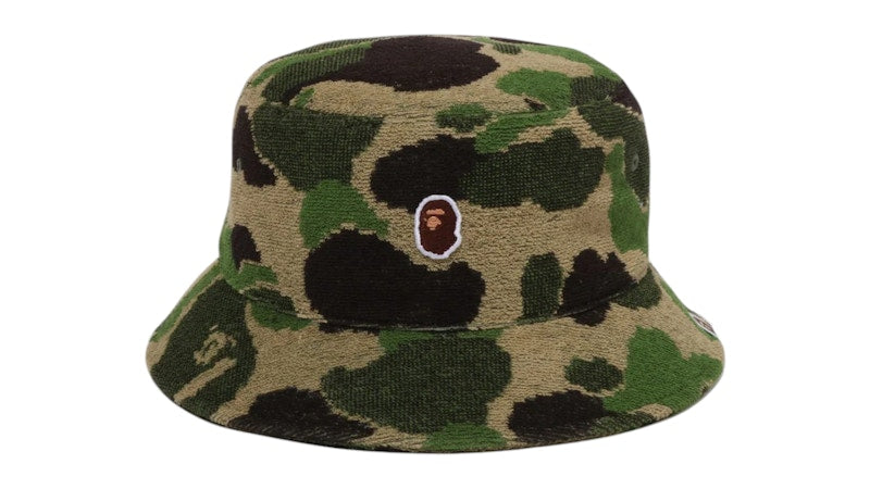 BAPE ABC Camo Pile Jacquard Bucket Hat Green