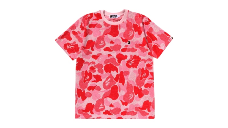 BAPE ABC Camo Pile Jacquard One Point Tee Pink