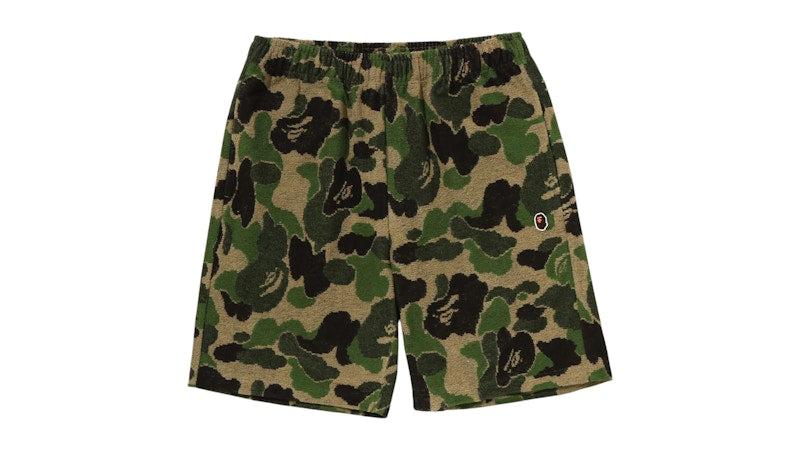 BAPE ABC Camo Pile One Point Sweat Shorts Green