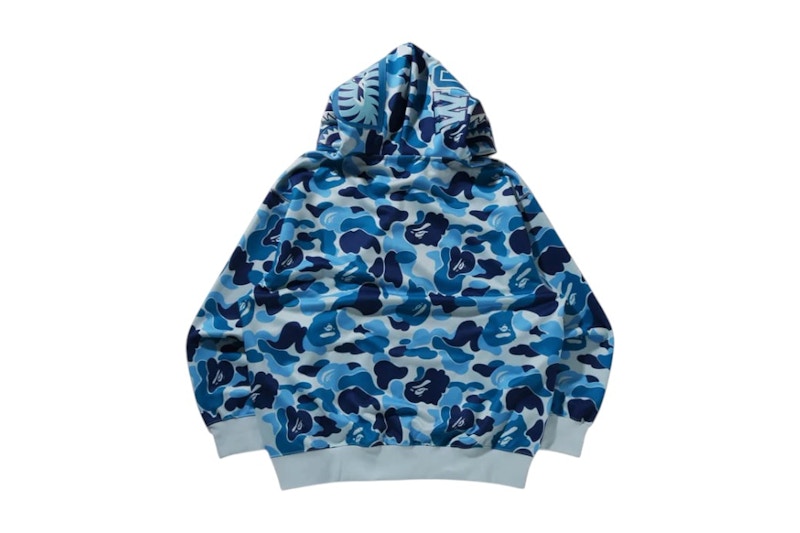 BAPE ABC Camo Rayon Relaxed Fit Shark Full Zip Hoodie Blue