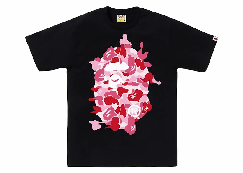 BAPE ABC Camo Rebuild Big Ape Head Tee Black/Pink