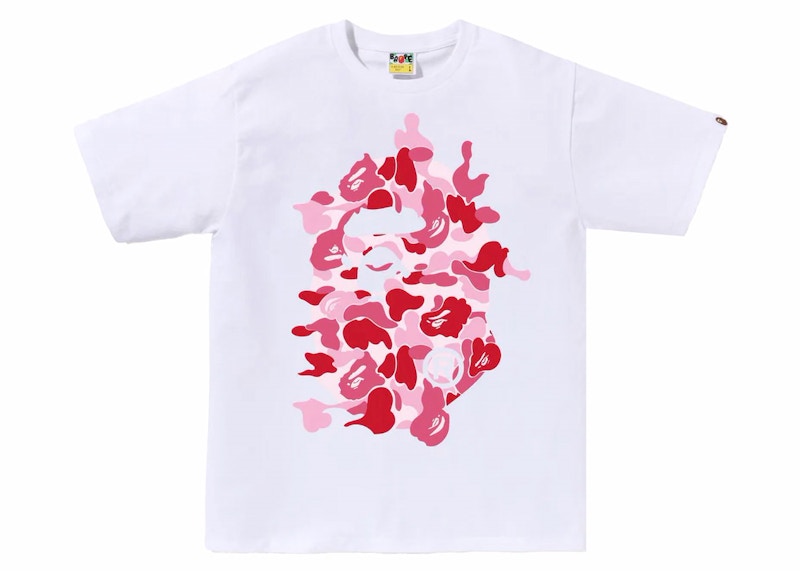 BAPE ABC Camo Rebuild Big Ape Head Tee White/Pink