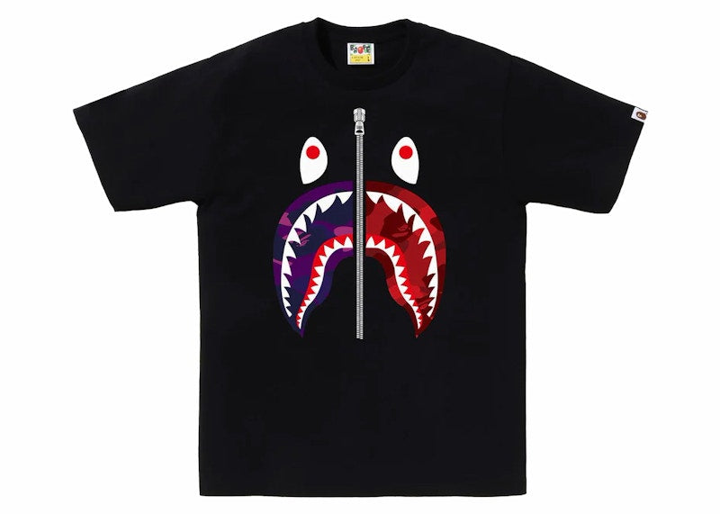 BAPE ABC Camo Rebuild Shark Tee Black/Purple