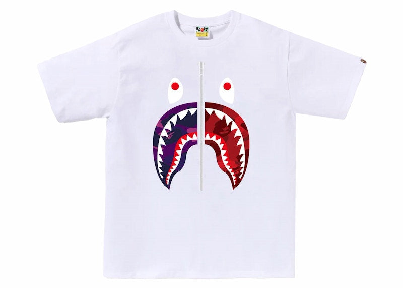 BAPE ABC Camo Rebuild Shark Tee White/Purple