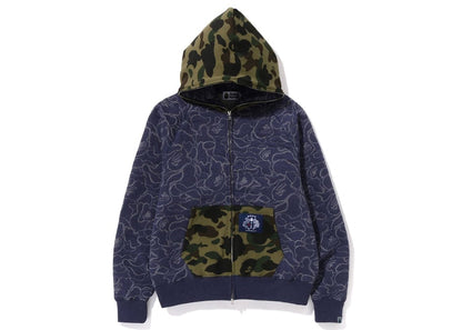 BAPE ABC Camo Relaxed Fit Full Zip Hoodie Navy