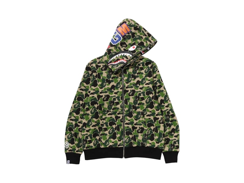 BAPE ABC Camo Reversible Shark Full Zip Hoodie Green/Black