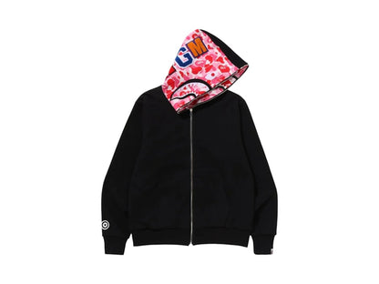 BAPE ABC Camo Reversible Shark Full Zip Hoodie Pink/Black