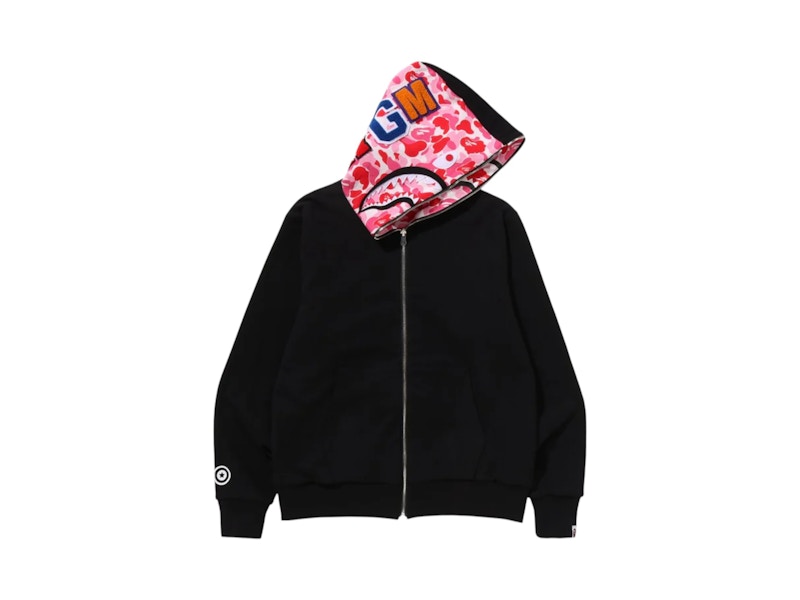 BAPE ABC Camo Reversible Shark Full Zip Hoodie Pink/Black