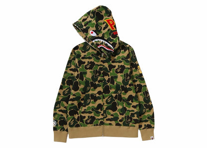BAPE ABC Camo Shark PONR Full Zip Hoodie Green