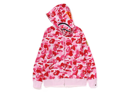 BAPE ABC Camo Shark PONR Full Zip Hoodie Pink