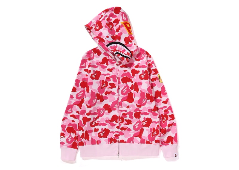 BAPE ABC Camo Shark PONR Full Zip Hoodie Pink