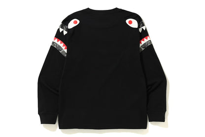 BAPE ABC Camo Shark Shoulder L/S Tee Black/Black
