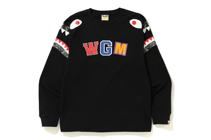 BAPE ABC Camo Shark Shoulder L/S Tee Black/Black