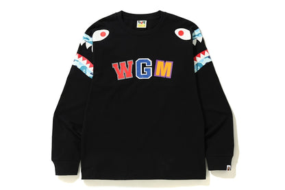 BAPE ABC Camo Shark Shoulder L/S Tee Black/Blue