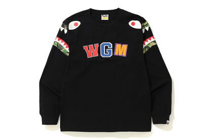 BAPE ABC Camo Shark Shoulder L/S Tee Black/Green