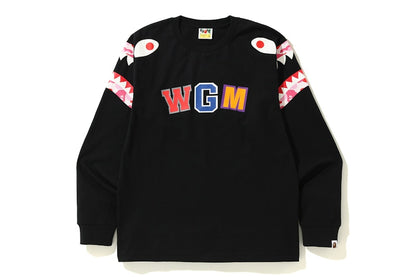 BAPE ABC Camo Shark Shoulder L/S Tee Black/Pink