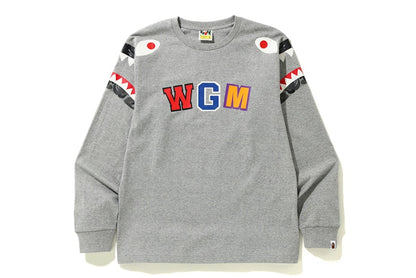BAPE ABC Camo Shark Shoulder L/S Tee Grey/Black