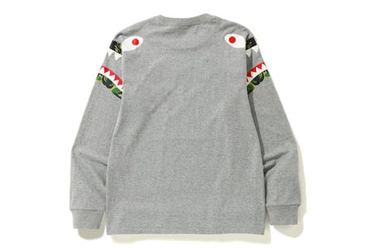 BAPE ABC Camo Shark Shoulder L/S Tee Grey/Green