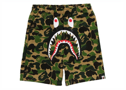 BAPE ABC Camo Shark Sweat Shorts Green