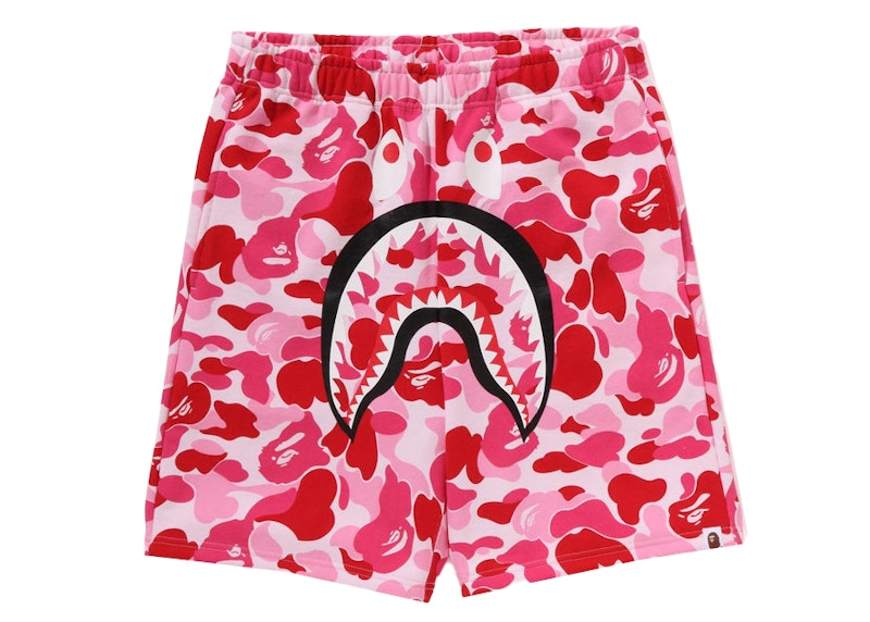 BAPE ABC Camo Shark Sweat Shorts Pink