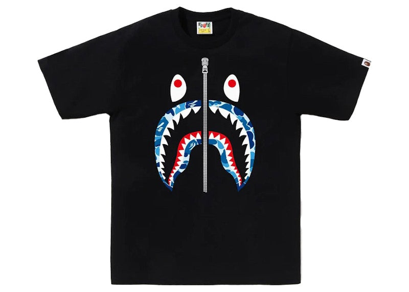 BAPE ABC Camo Shark Tee Black/Blue/Silver