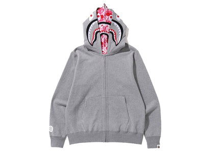 BAPE ABC Camo Shark Wide Fit Full Zip Double Hoodie Gray