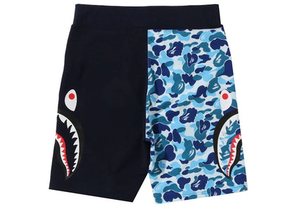 BAPE ABC Camo Side Shark Sweat Shorts Blue
