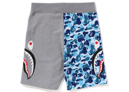 BAPE ABC Camo Side Shark Sweat Shorts Blue/Grey