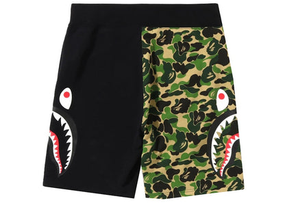 BAPE ABC Camo Side Shark Sweat Shorts Green