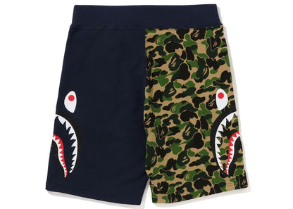 BAPE ABC Camo Side Shark Sweat Shorts Green/Navy