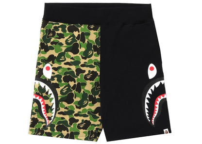 BAPE ABC Camo Side Shark Sweat Shorts Green