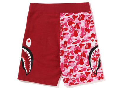 BAPE ABC Camo Side Shark Sweat Shorts Pink/Red